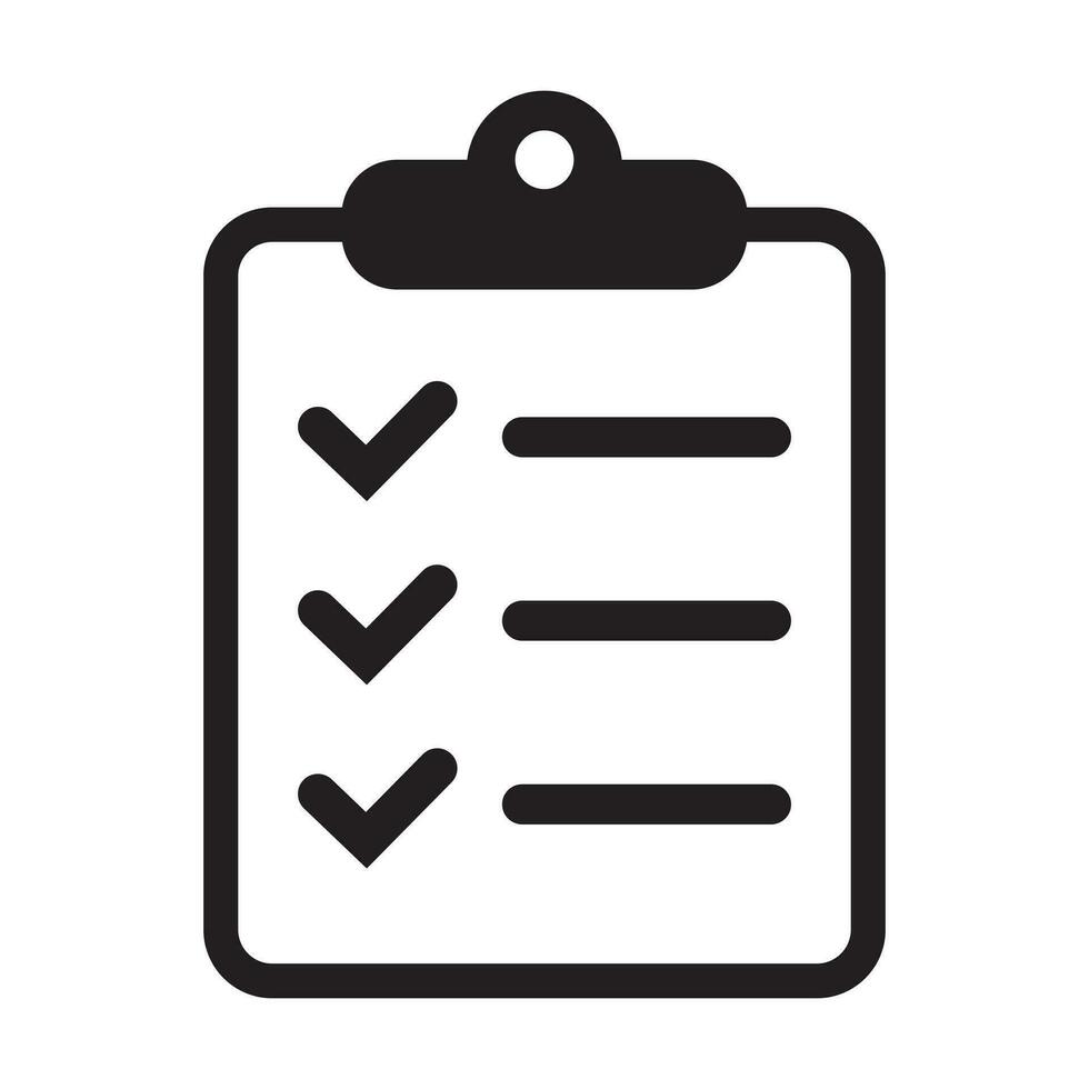 Clipboard icon. Checklist icon of an approved document. Project completed. Tasks vector icon. Task completed.