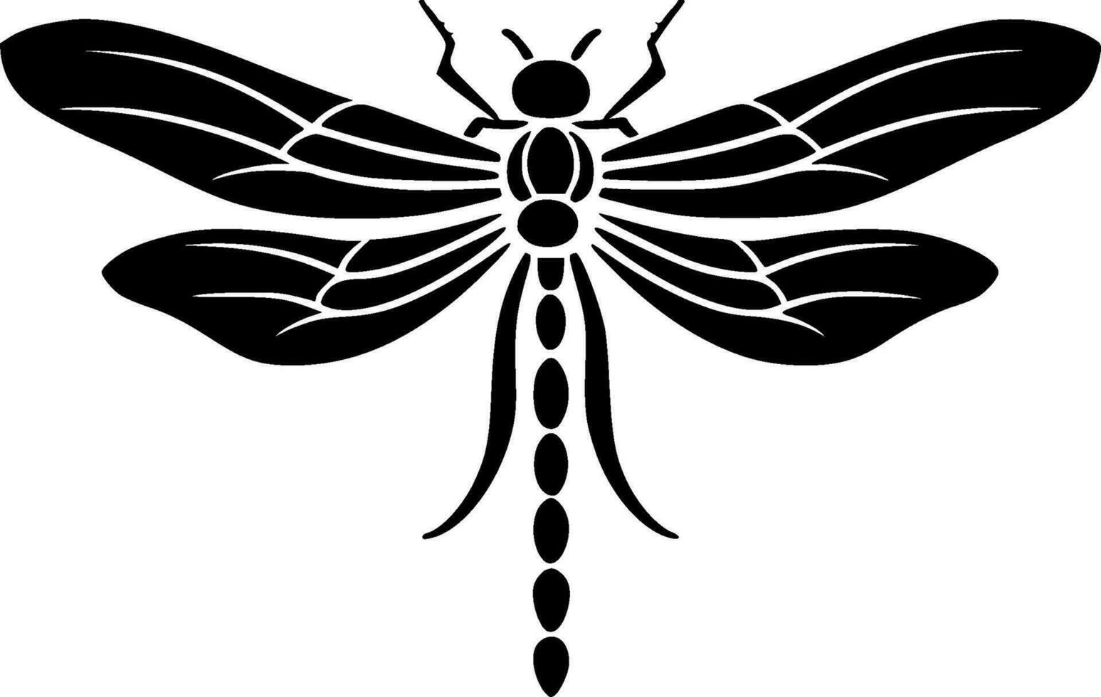 Dragonfly, Minimalist and Simple Silhouette - Vector illustration