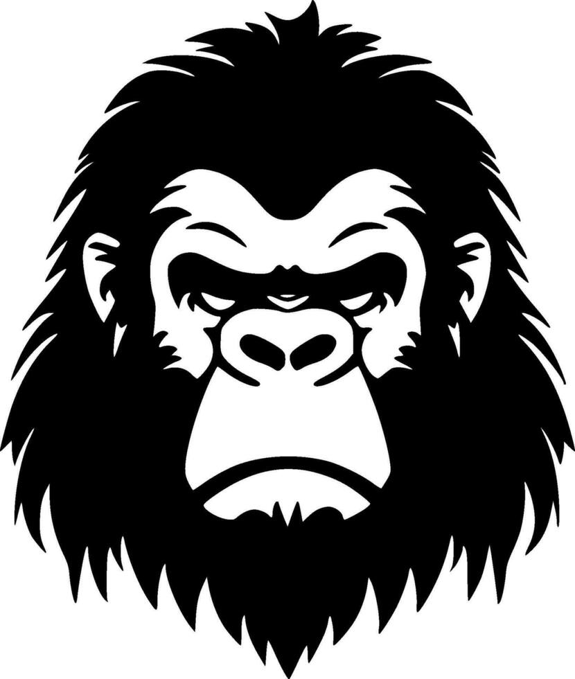 Gorilla, Minimalist and Simple Silhouette - Vector illustration