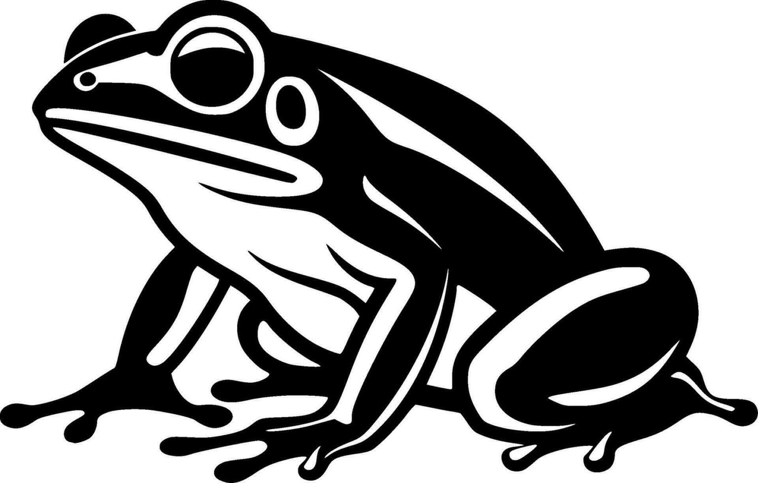 Frog, Minimalist and Simple Silhouette - Vector illustration