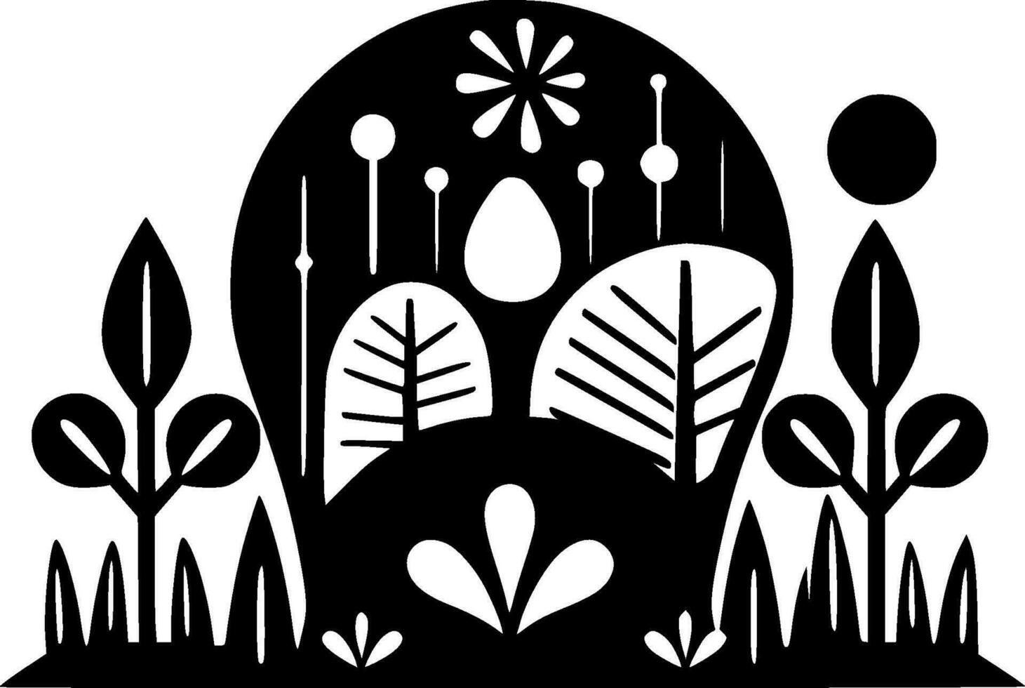 Garden, Minimalist and Simple Silhouette - Vector illustration