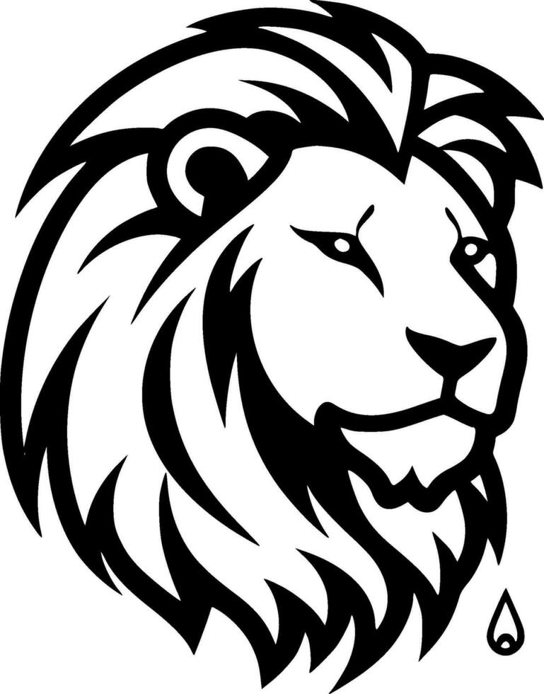 Lion - Black and White Isolated Icon - Vector illustration