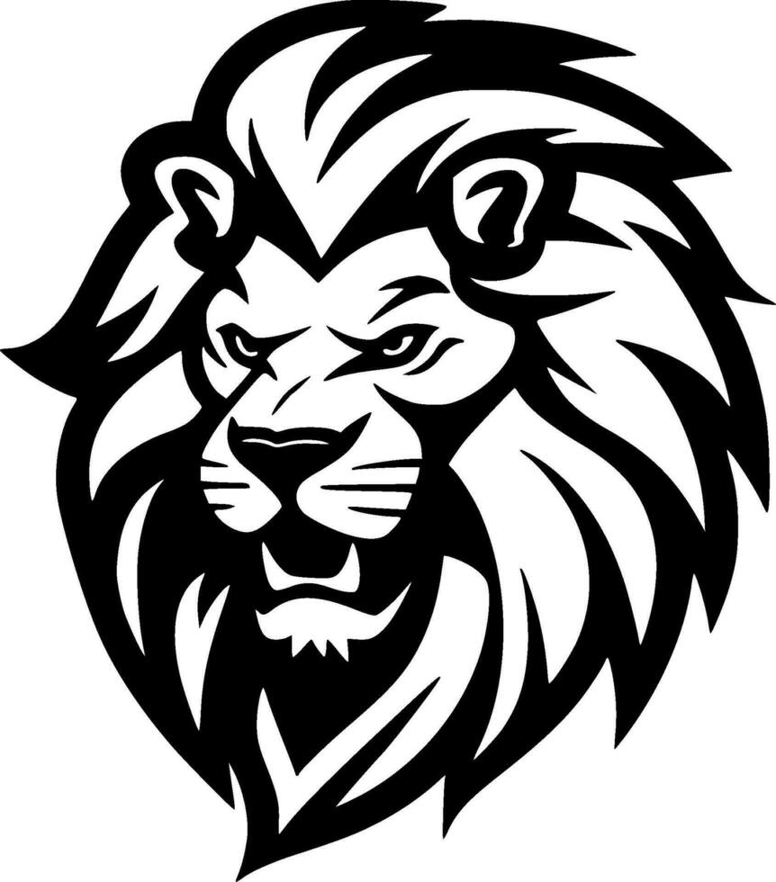 Lion - Black and White Isolated Icon - Vector illustration