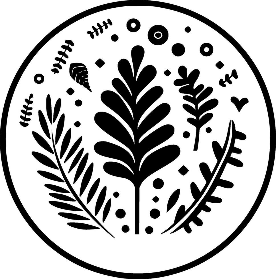 Boho - Black and White Isolated Icon - Vector illustration