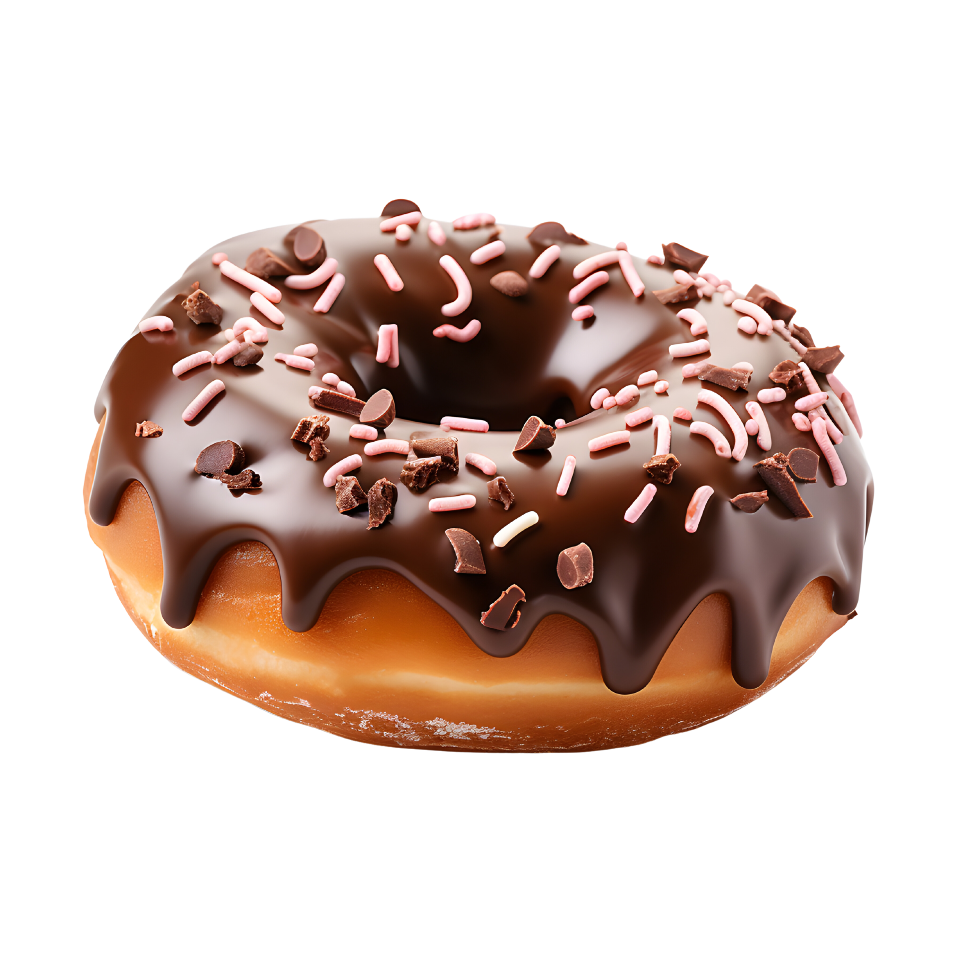 chocolate doughnut with icing, ai generated 26691063 PNG