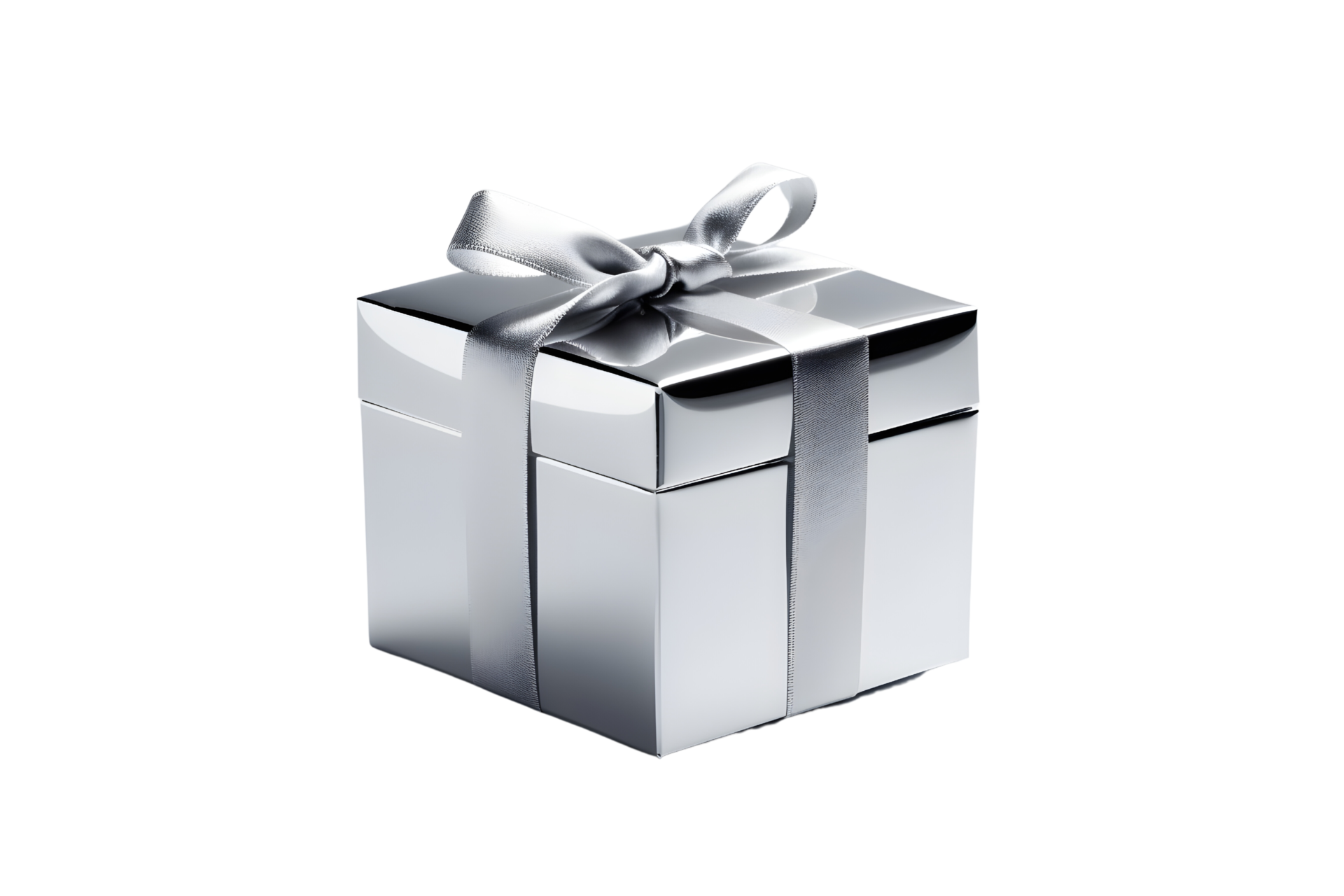 Black Gift Box With Silver Ribbon PNG Images & PSDs for Download