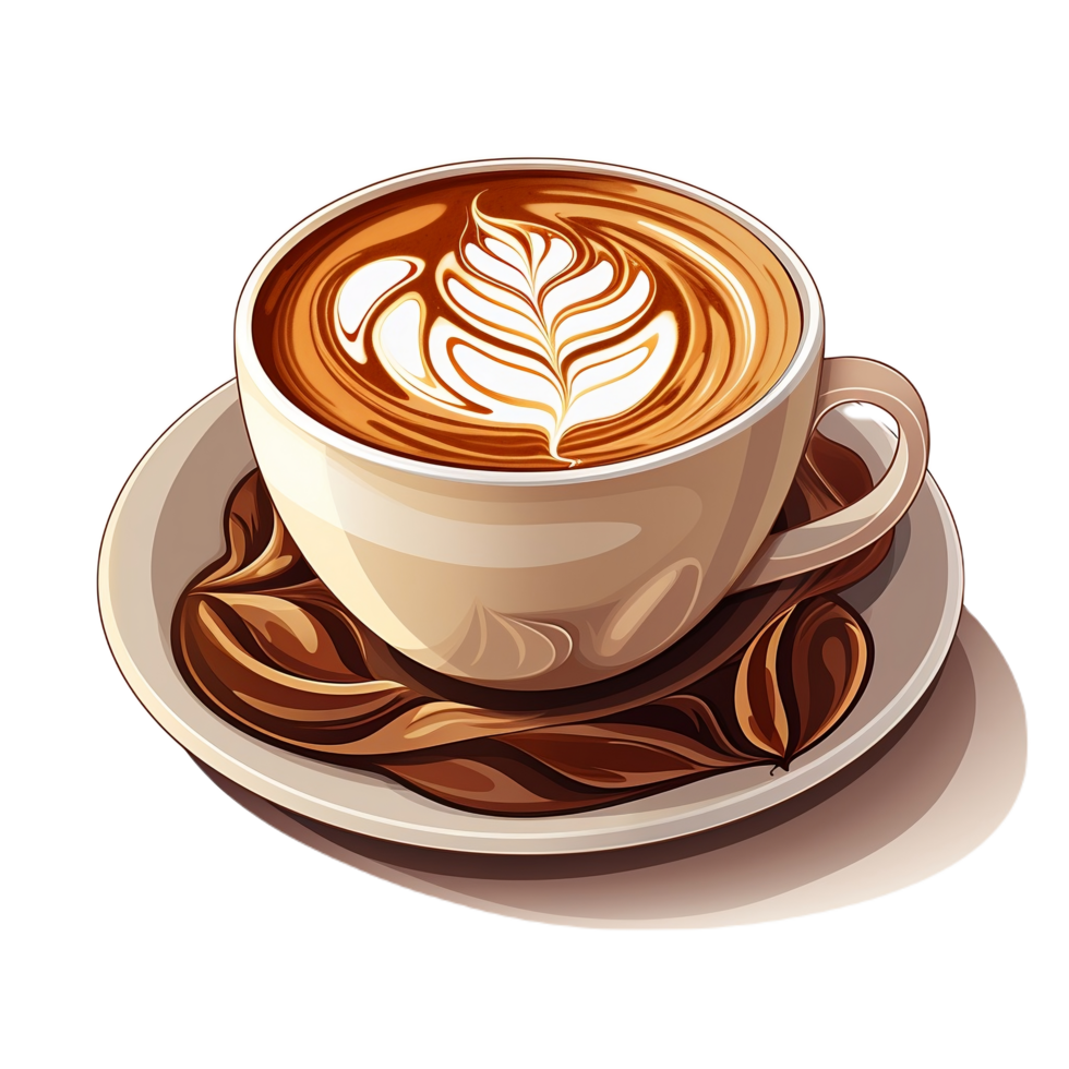 Coffee Culture Artistic Cup Illustrations, AI generated png
