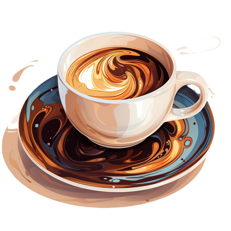 Caffeine Creativity Coffee Cup Art Showcase, AI generated png