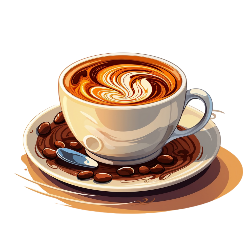 Aromatic Art Coffee Cup Sketches and Illustrations, AI generated png