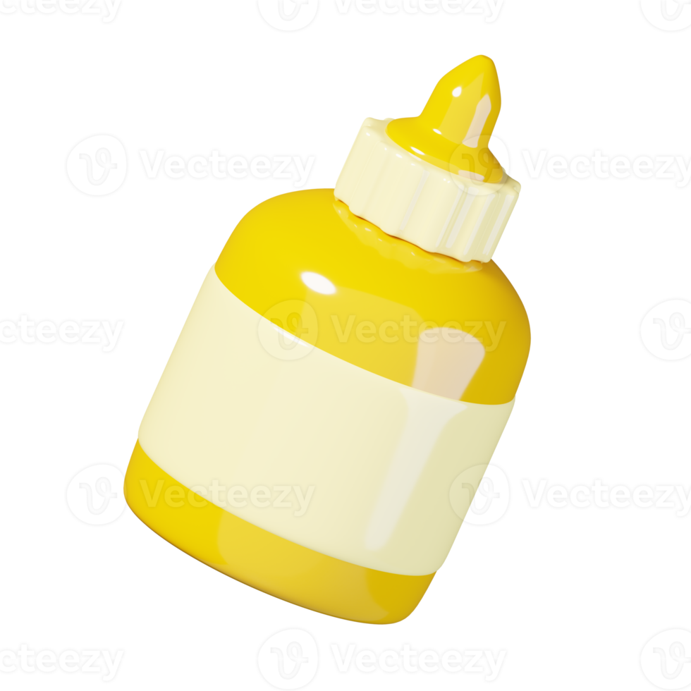 Adhesive liquid glue bottle handcraft class symbol isolated. Education and school icon. 3D render illustration. png