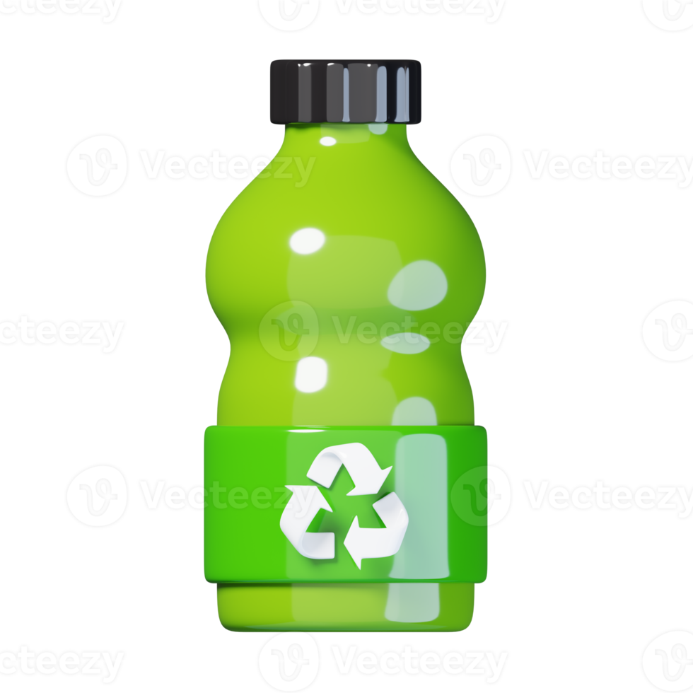 Recycle plastic bottle isolated. ecology and environment icon concept. 3D render illustration png