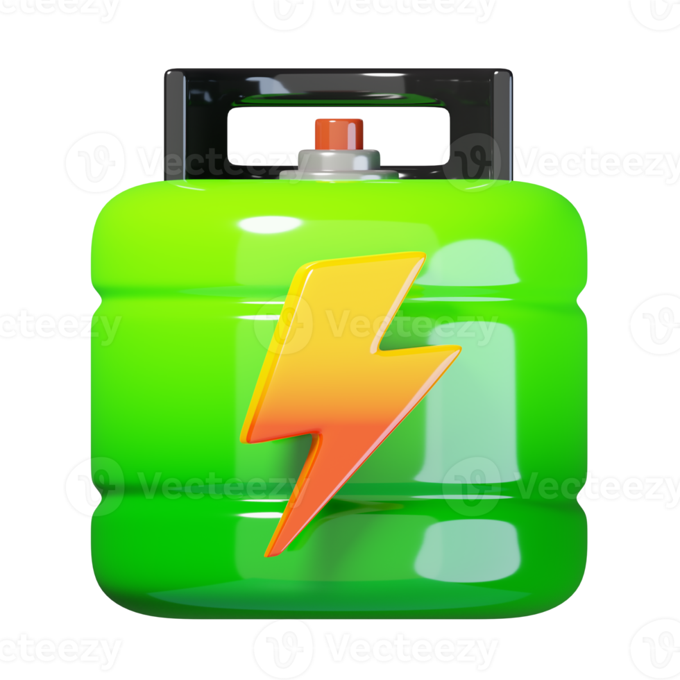 Green fuel gas tank isolated. green energy, ecology and environment icon concept. 3D render illustration. png