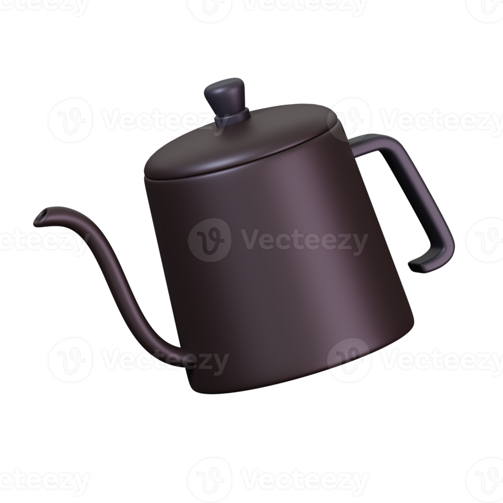 Coffee maker pot isolated. Coffee shop and cafe icon. 3D render illustration. png