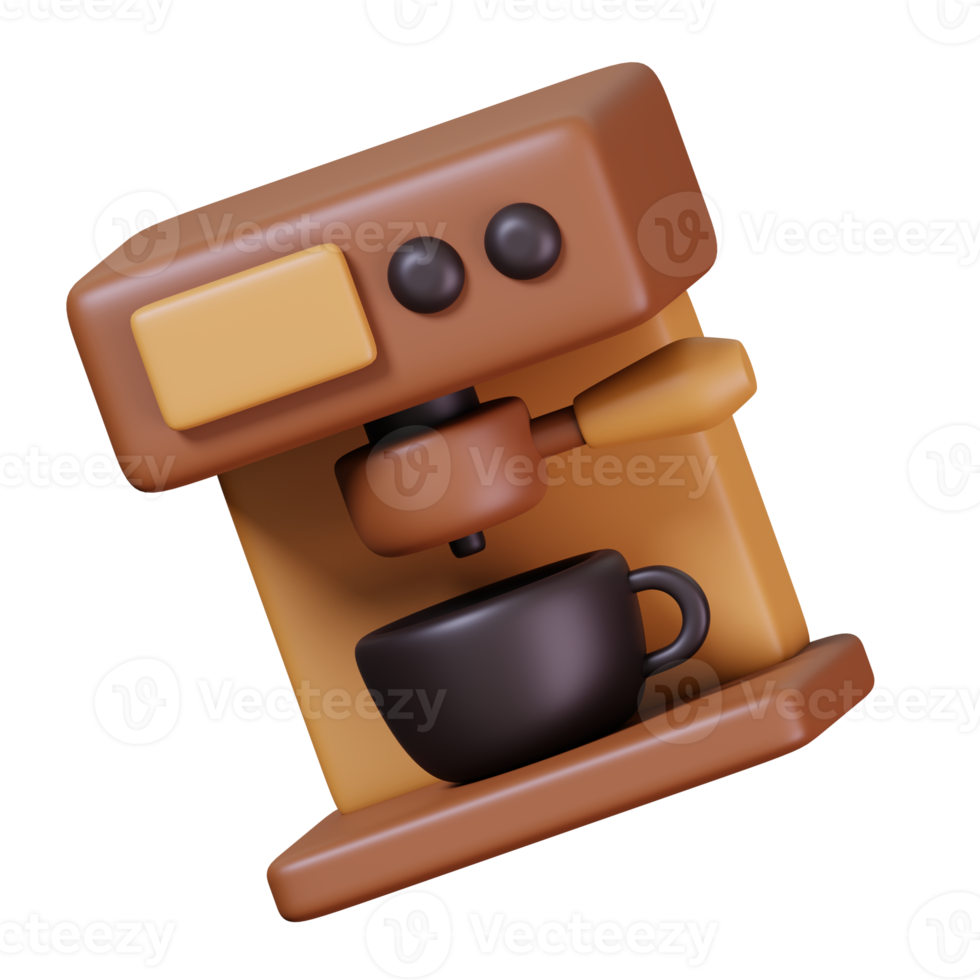 Coffee machine isolated. Coffee shop and cafe icon. 3D render illustration png