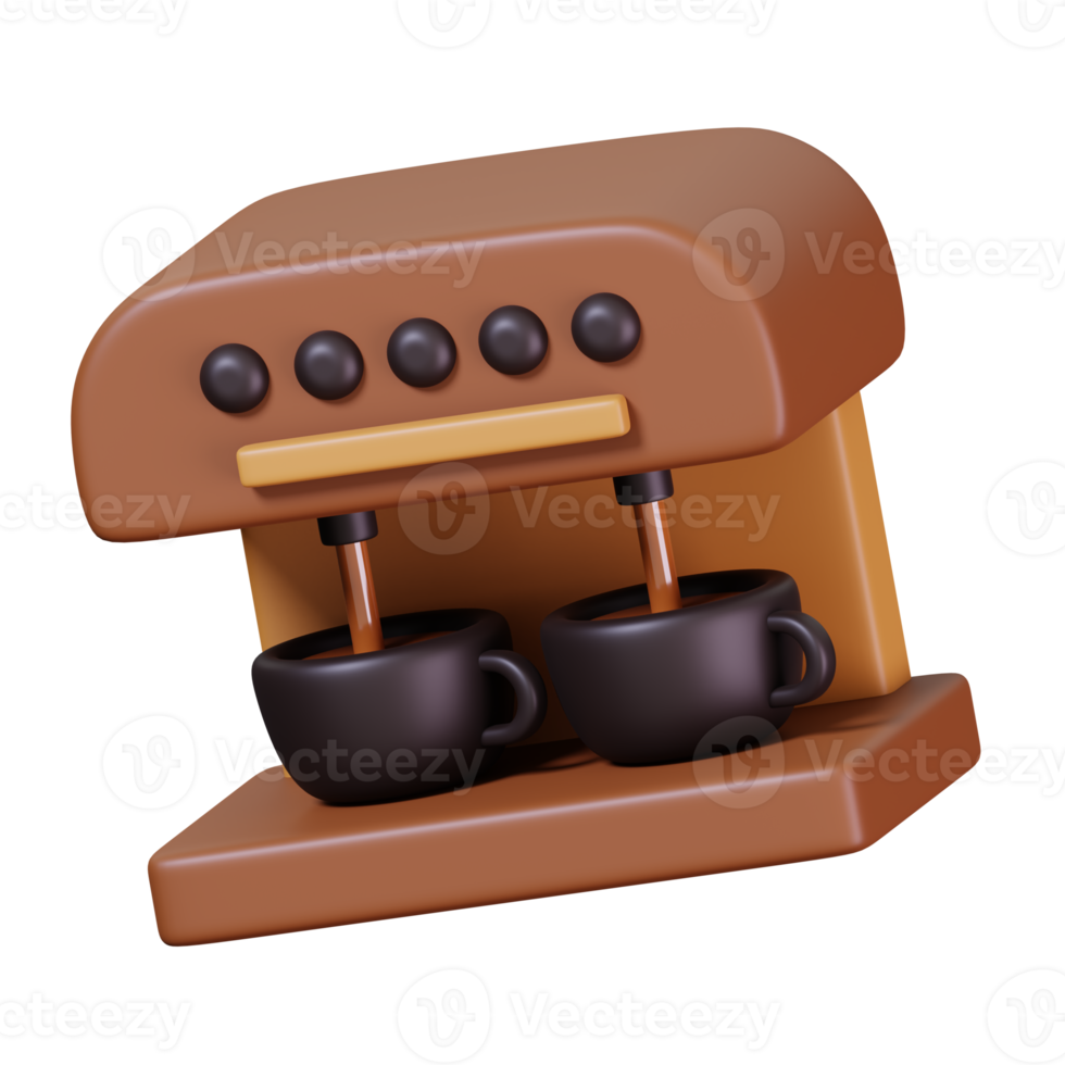 Coffee machine isolated. Coffee shop and cafe icon. 3D render illustration png