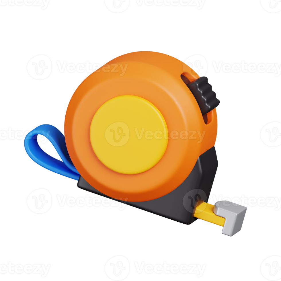 Tape Measure. Construction tools minimal icon isolated. 3D render illustration. png
