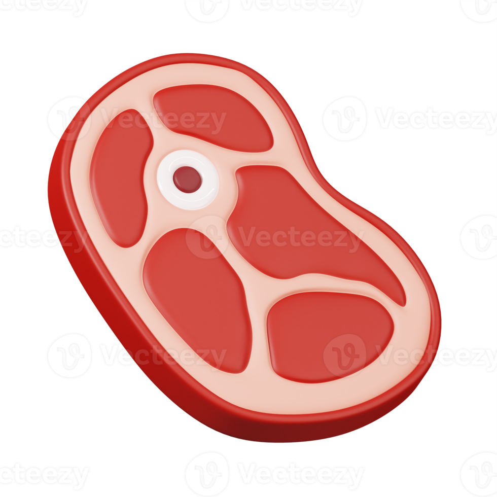 Meat beef isolated. Camping and hiking equipment. Summer camp and holiday vacation. 3D rendering png