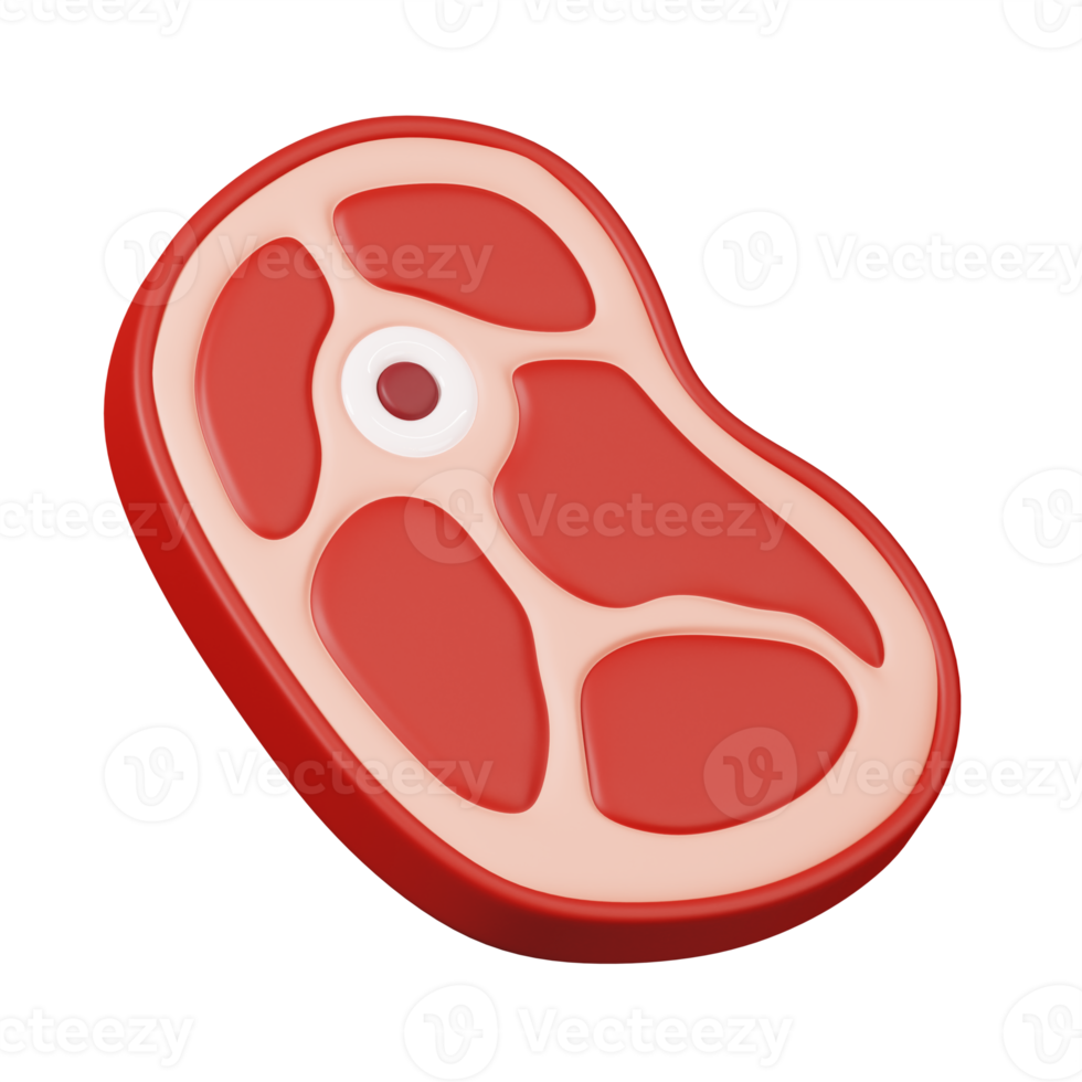 carne carne de vaca aislado. cámping y excursionismo equipo. verano acampar y fiesta vacaciones. 3d representación png
