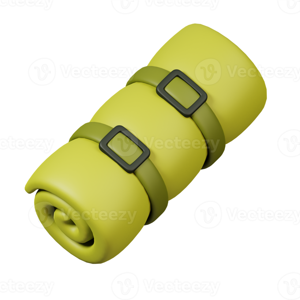Sleeping pad isolated. Camping and hiking equipment. Summer camp and holiday vacation. 3D rendering png