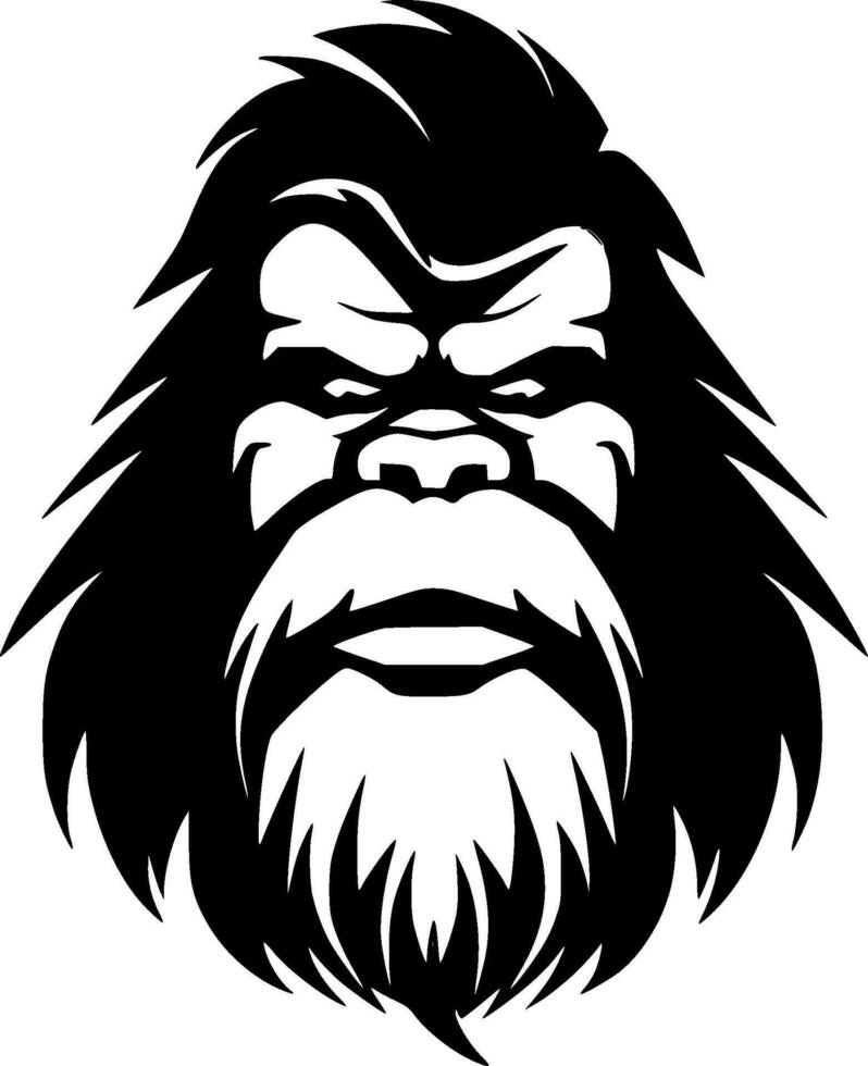 Bigfoot - Black and White Isolated Icon - Vector illustration