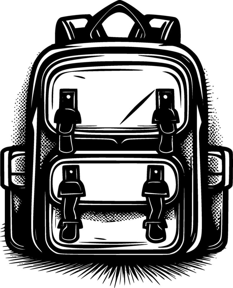 Back To School - Black and White Isolated Icon - Vector illustration