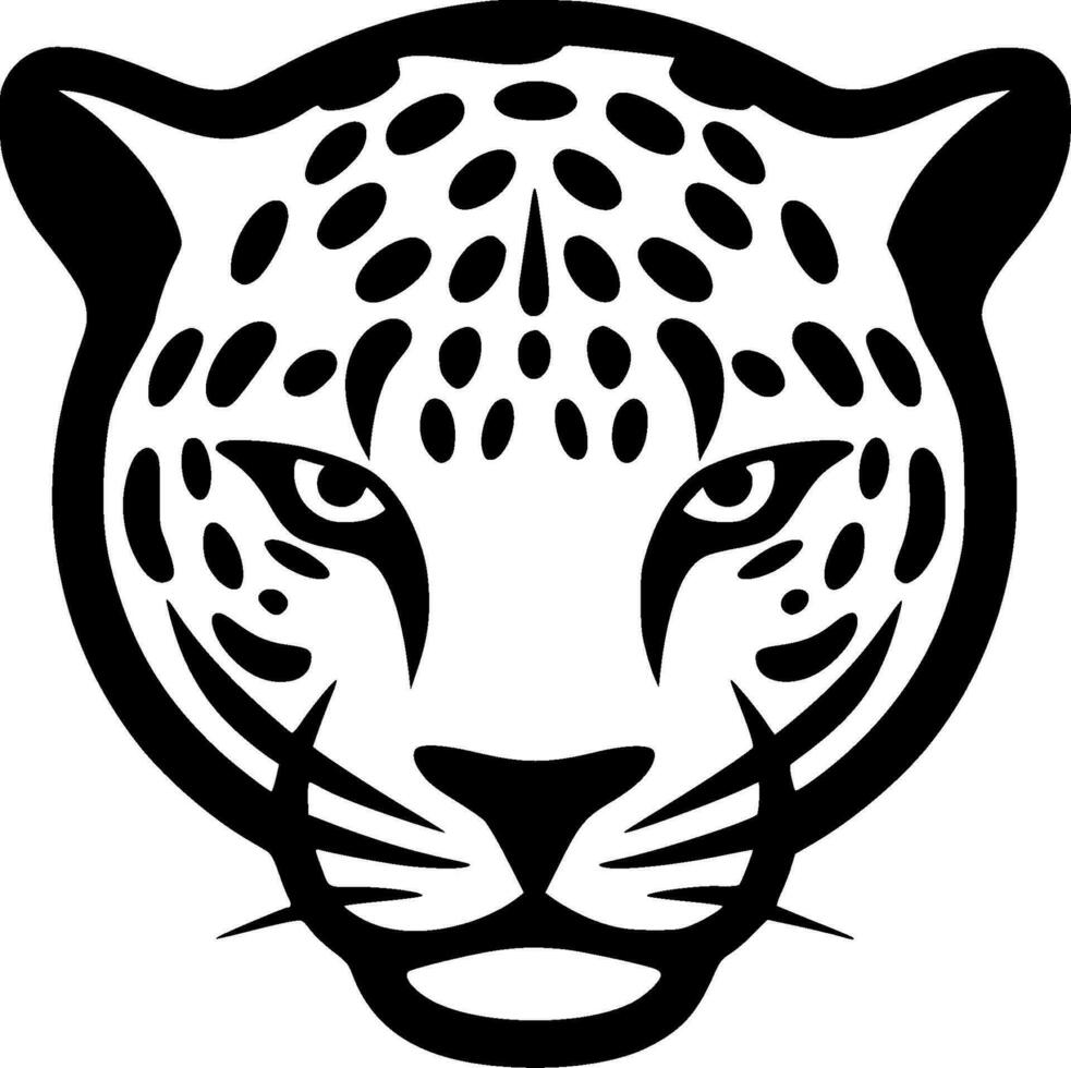 leopardo, negro y blanco vector ilustración