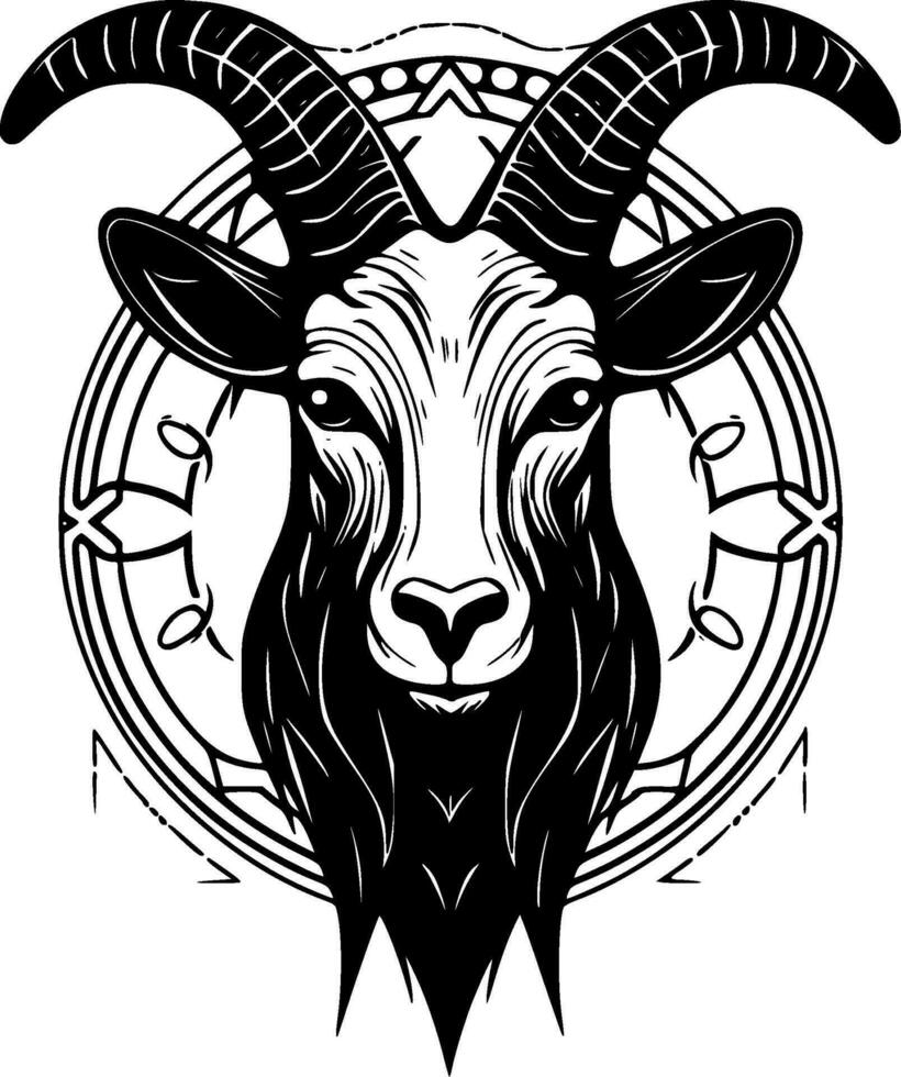 Goat - Black and White Isolated Icon - Vector illustration