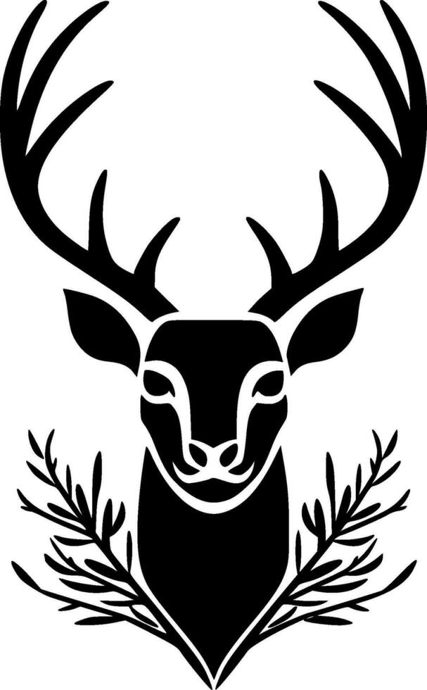 Dear - Black and White Isolated Icon - Vector illustration