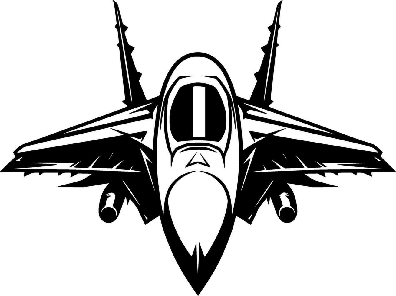 Fighter Jet, Minimalist and Simple Silhouette - Vector illustration