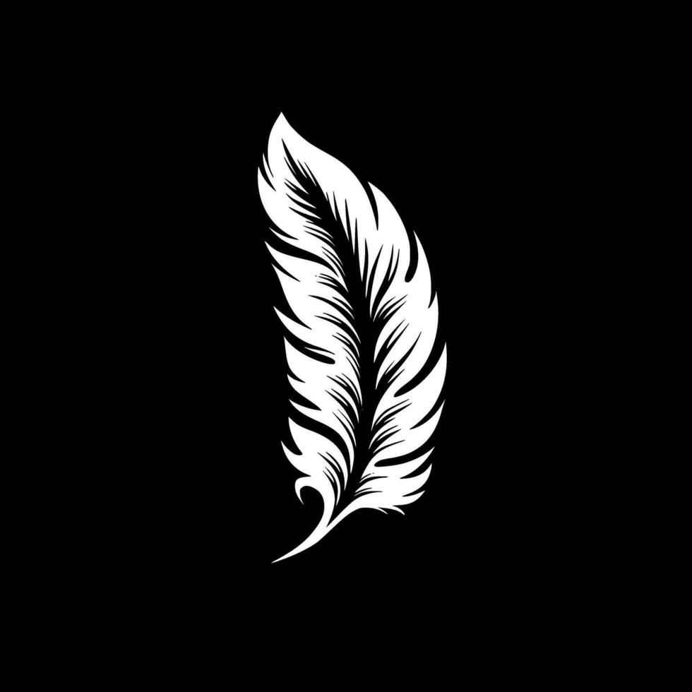 Feather, Minimalist and Simple Silhouette - Vector illustration