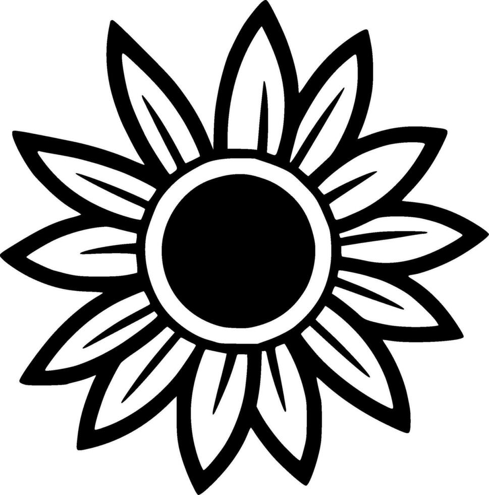 Flower, Black and White Vector illustration 26691610 Vector Art at Vecteezy