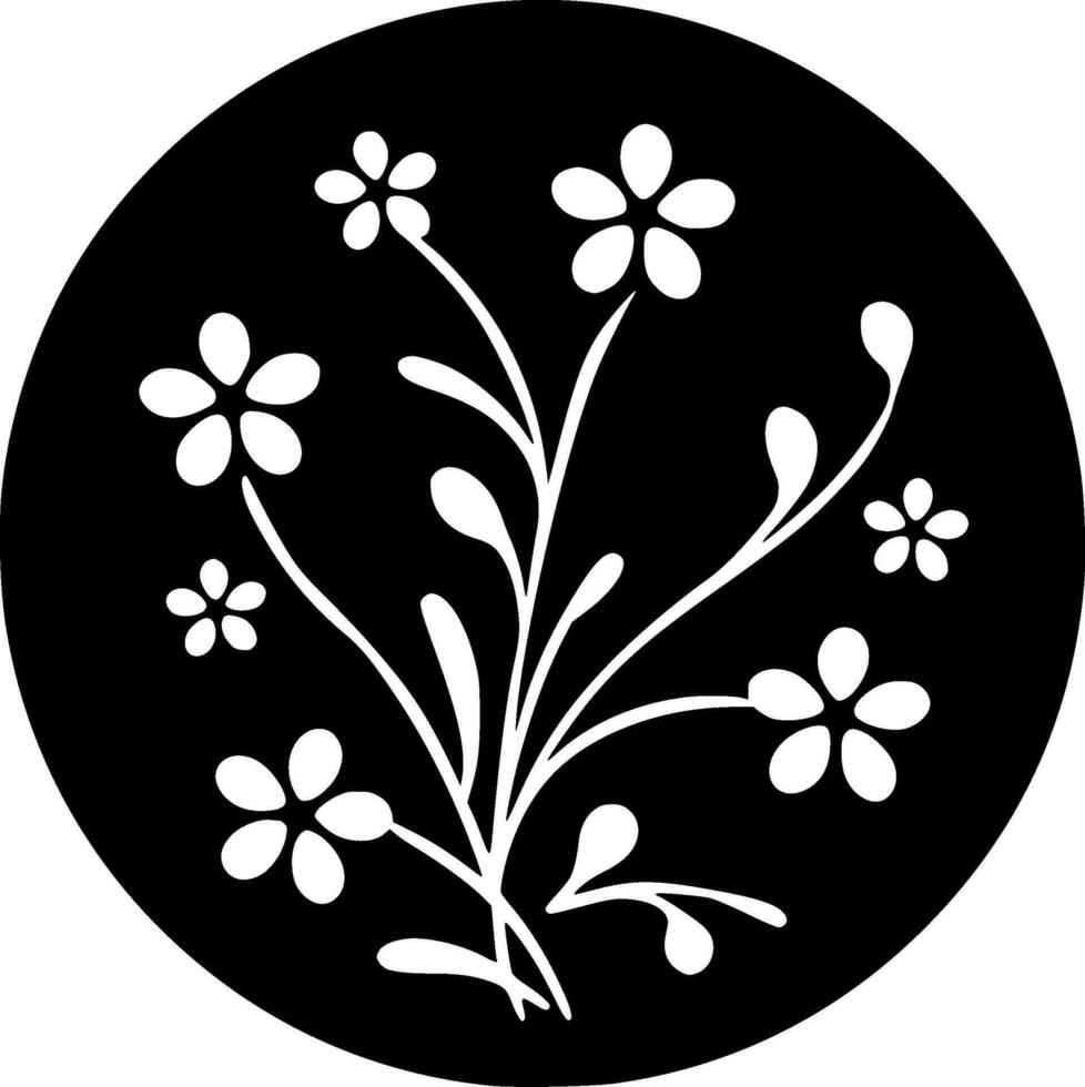 floral, minimalista y sencillo silueta - vector ilustración