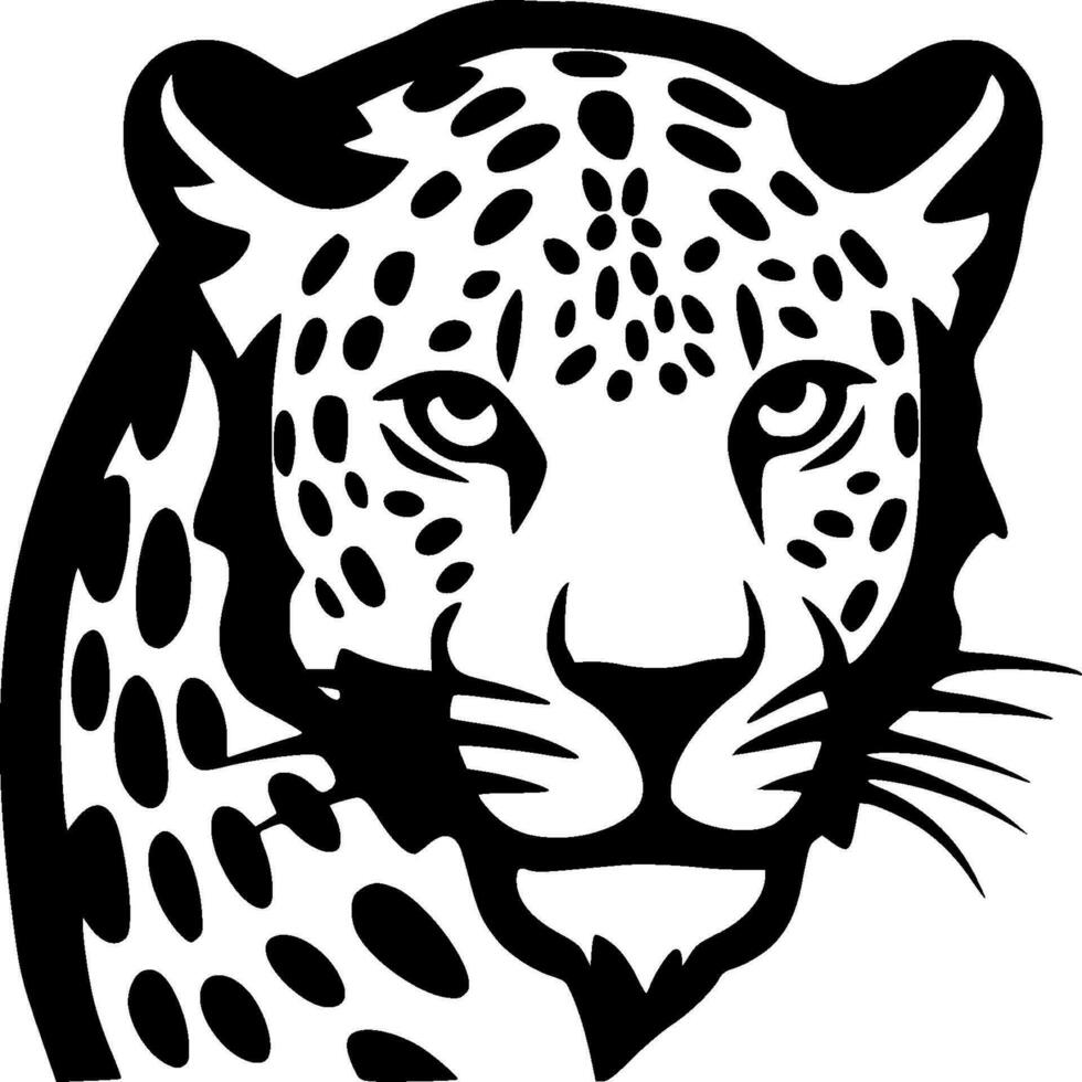 leopardo - minimalista y plano logo - vector ilustración