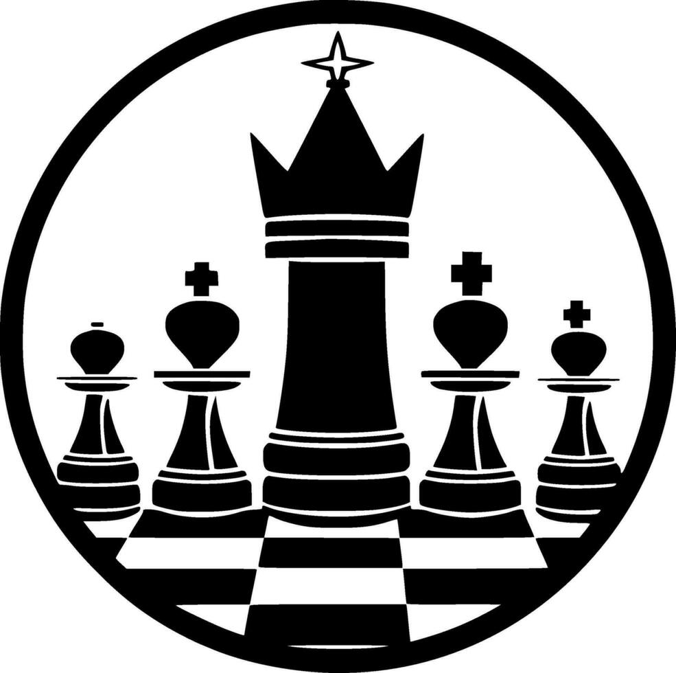 Chess, Minimalist and Simple Silhouette - Vector illustration