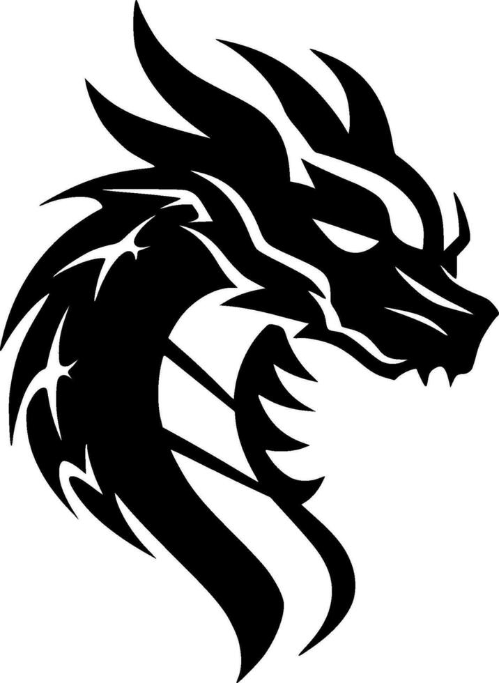 Dragon, Minimalist and Simple Silhouette - Vector illustration