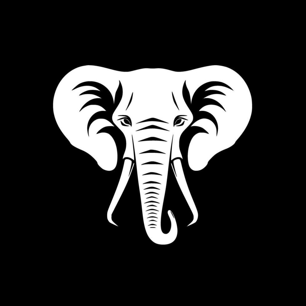 Elephant, Black and White Vector illustration