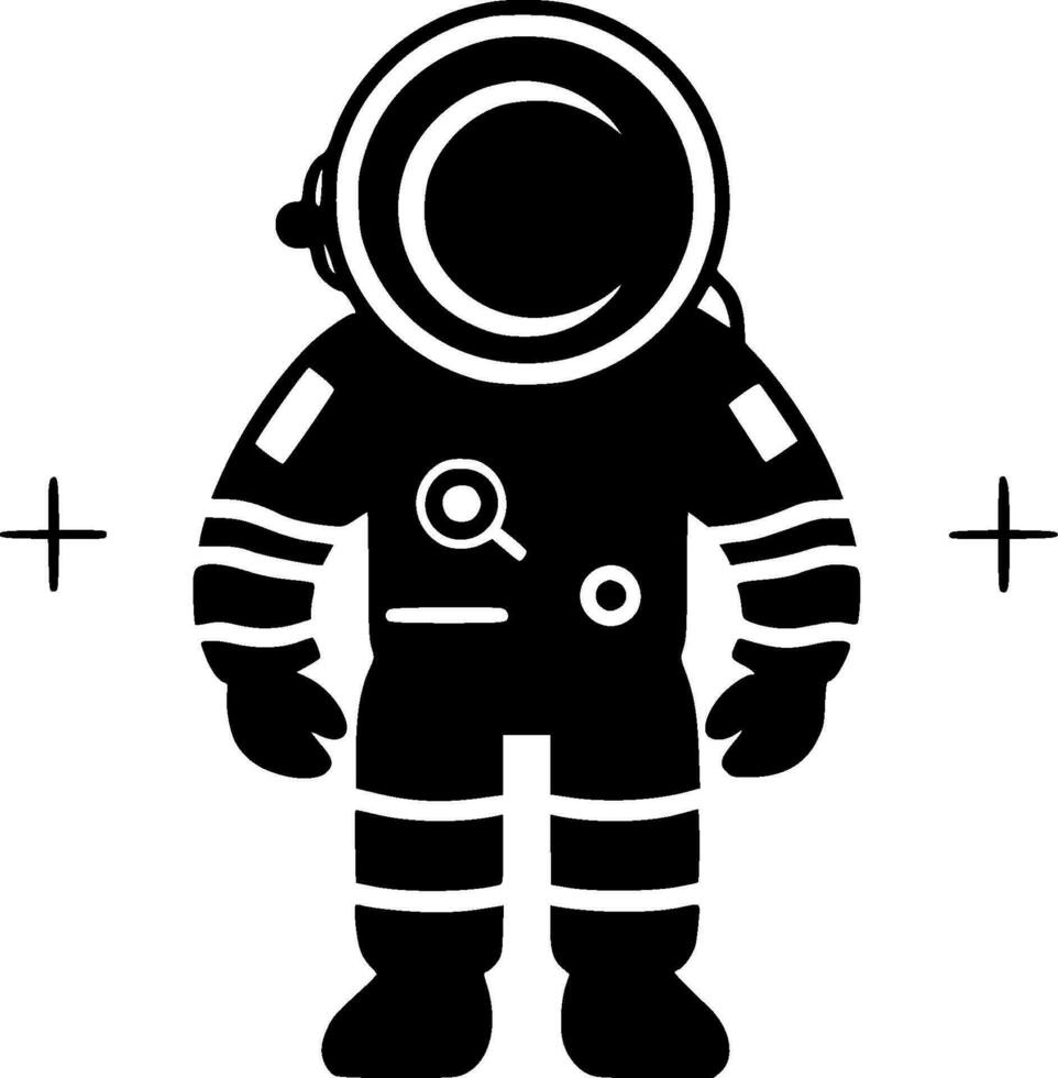 astronauta, negro y blanco vector ilustración