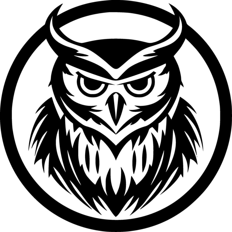 Owl, Minimalist and Simple Silhouette - Vector illustration