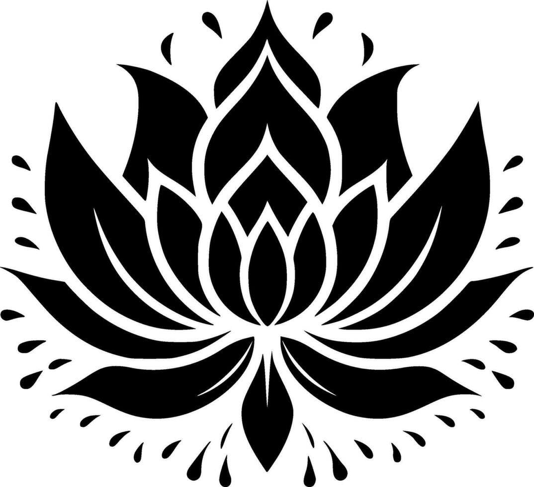 Mandala - Black and White Isolated Icon - Vector illustration
