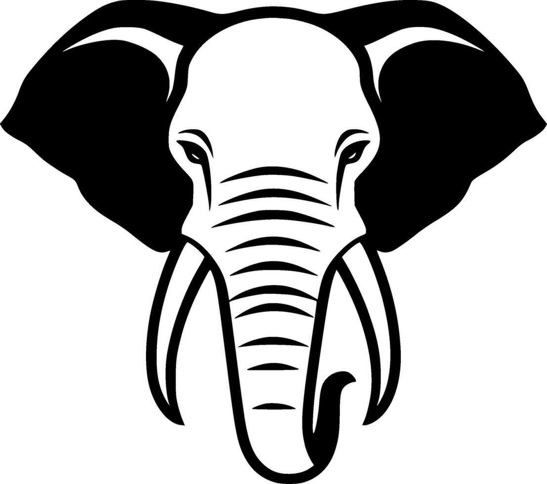 Elephant, Minimalist and Simple Silhouette - Vector illustration