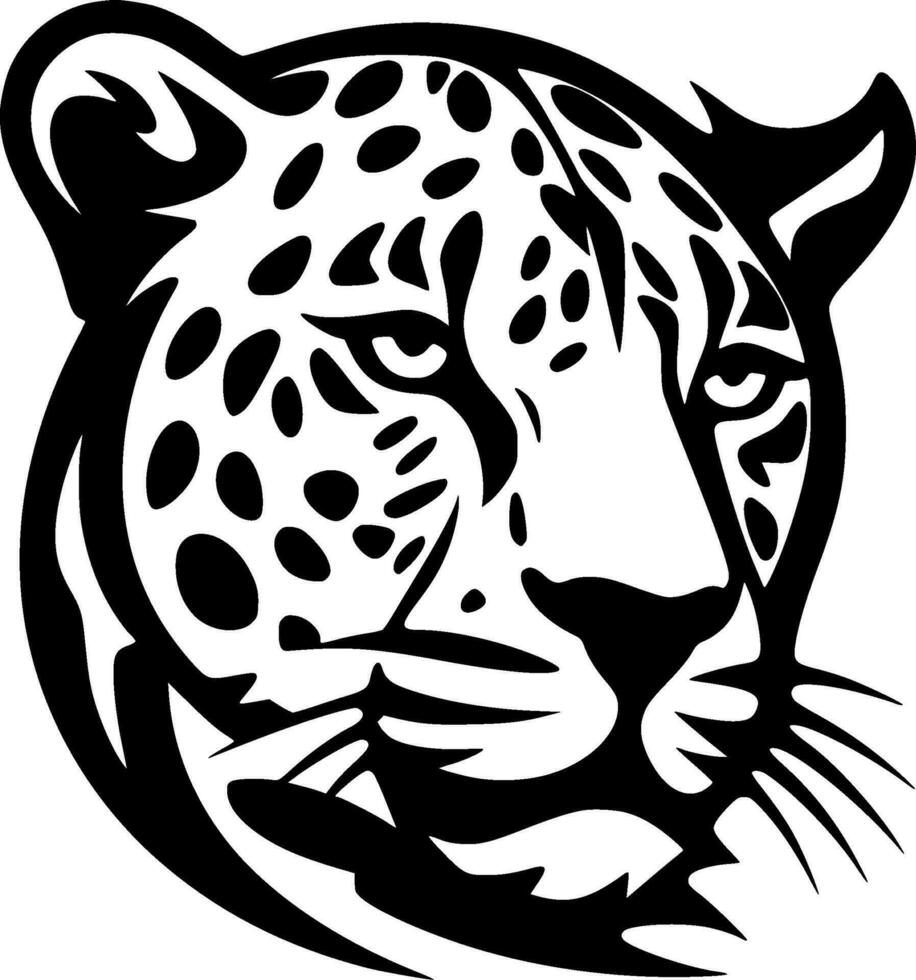 leopardo - negro y blanco aislado icono - vector ilustración