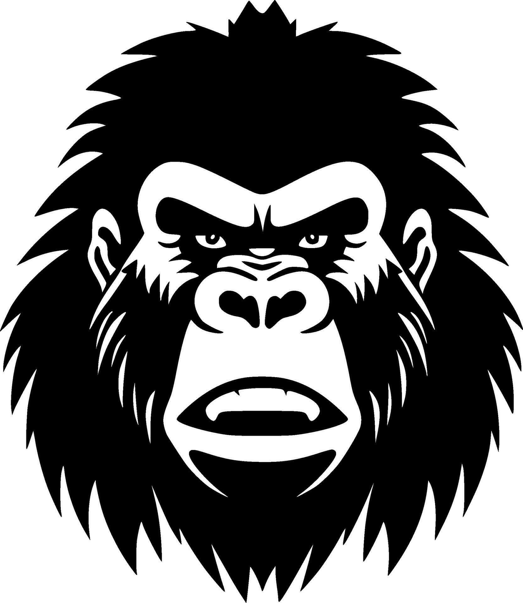 Gorilla, Minimalist and Simple Silhouette - Vector illustration ...