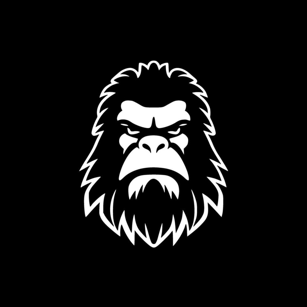 Bigfoot, Black and White Vector illustration