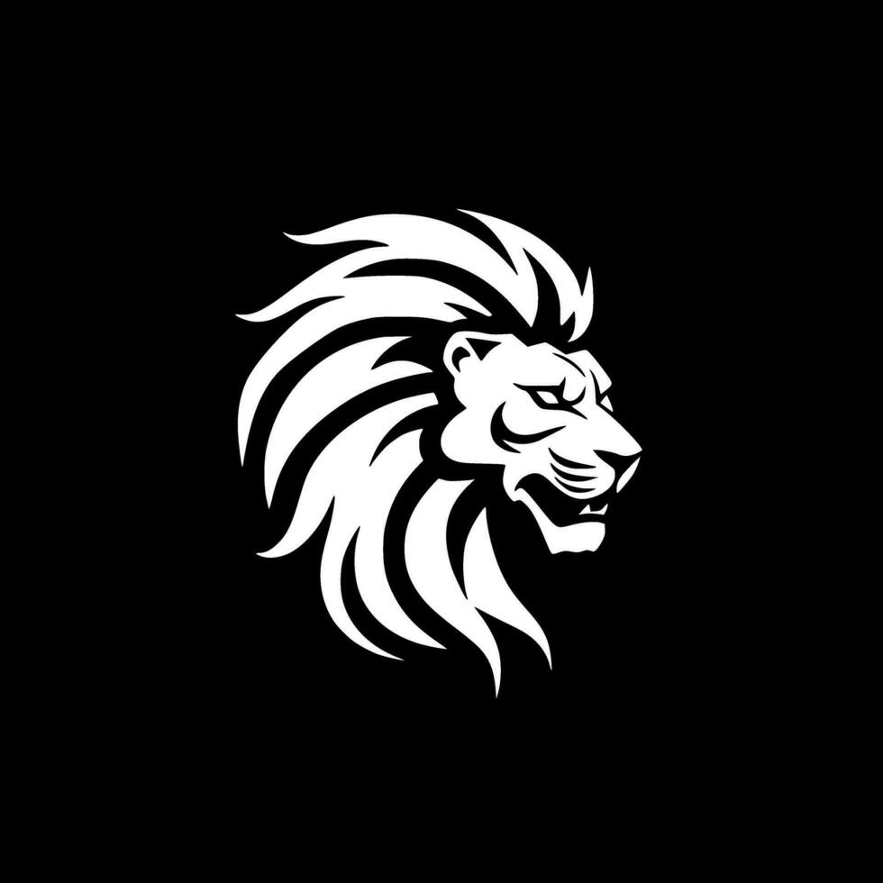 Lion - Black and White Isolated Icon - Vector illustration