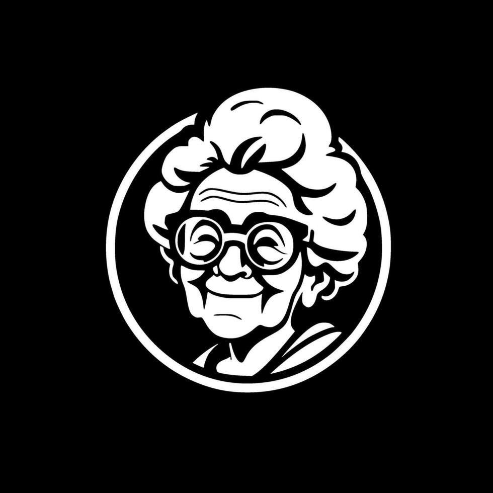 Grandma, Minimalist and Simple Silhouette - Vector illustration