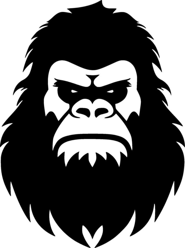 Bigfoot, Black and White Vector illustration