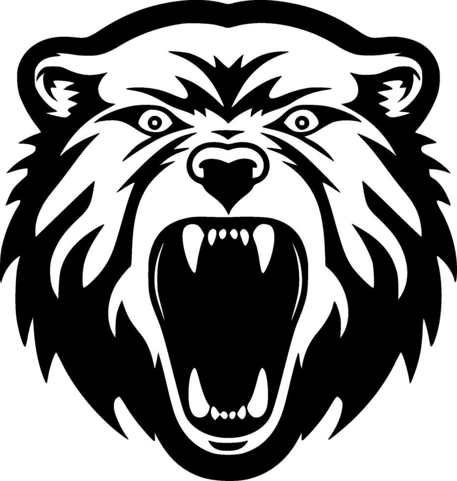 oso - negro y blanco aislado icono - vector ilustración