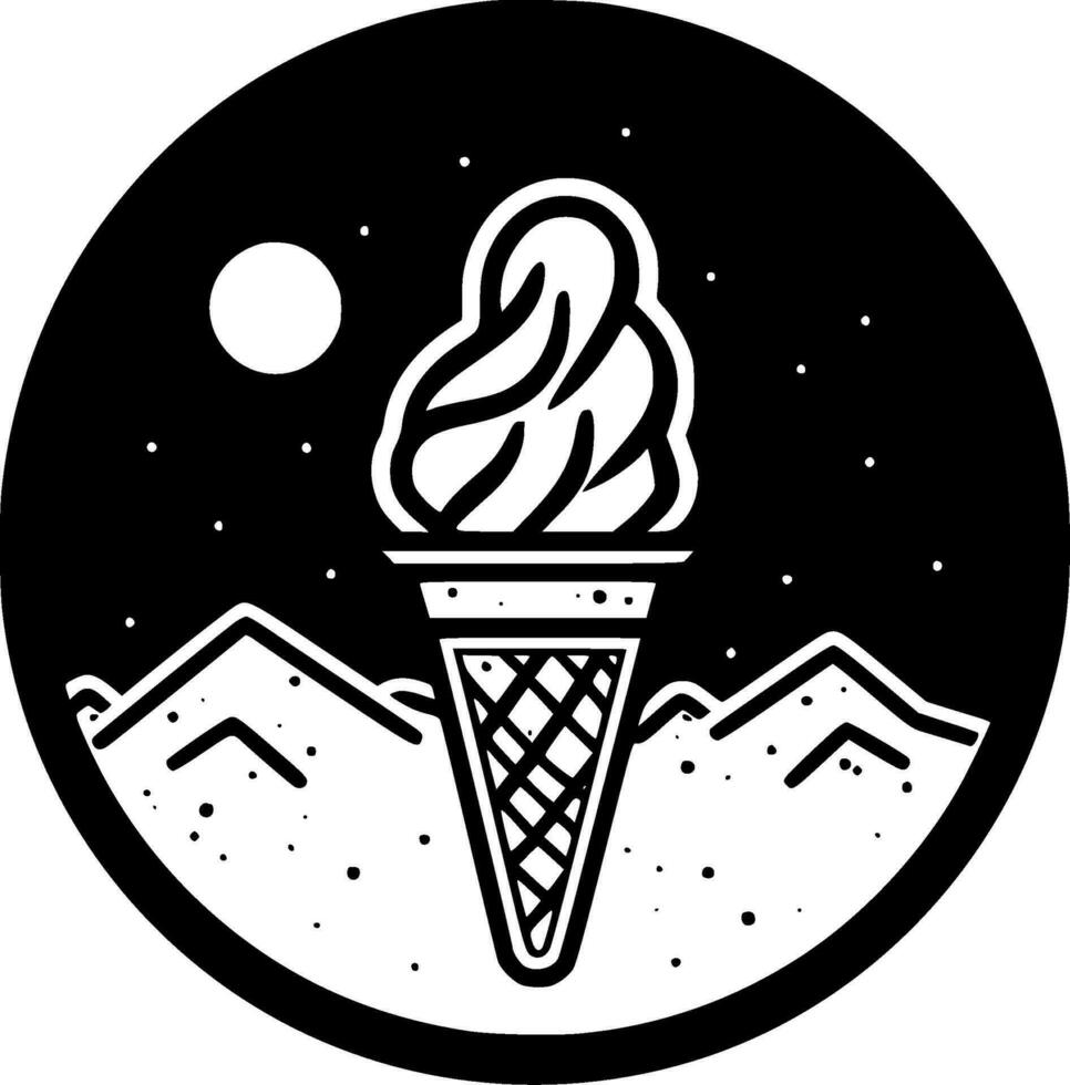 Ice Cream, Minimalist and Simple Silhouette - Vector illustration