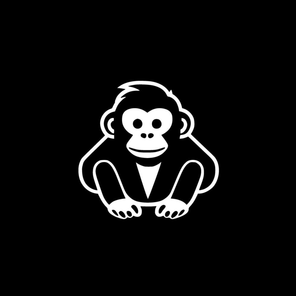 Monkey, Minimalist and Simple Silhouette - Vector illustration