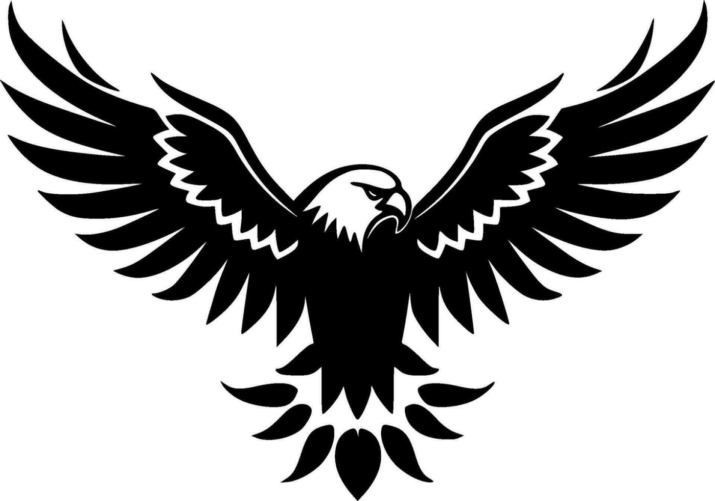 águila - negro y blanco aislado icono - vector ilustración